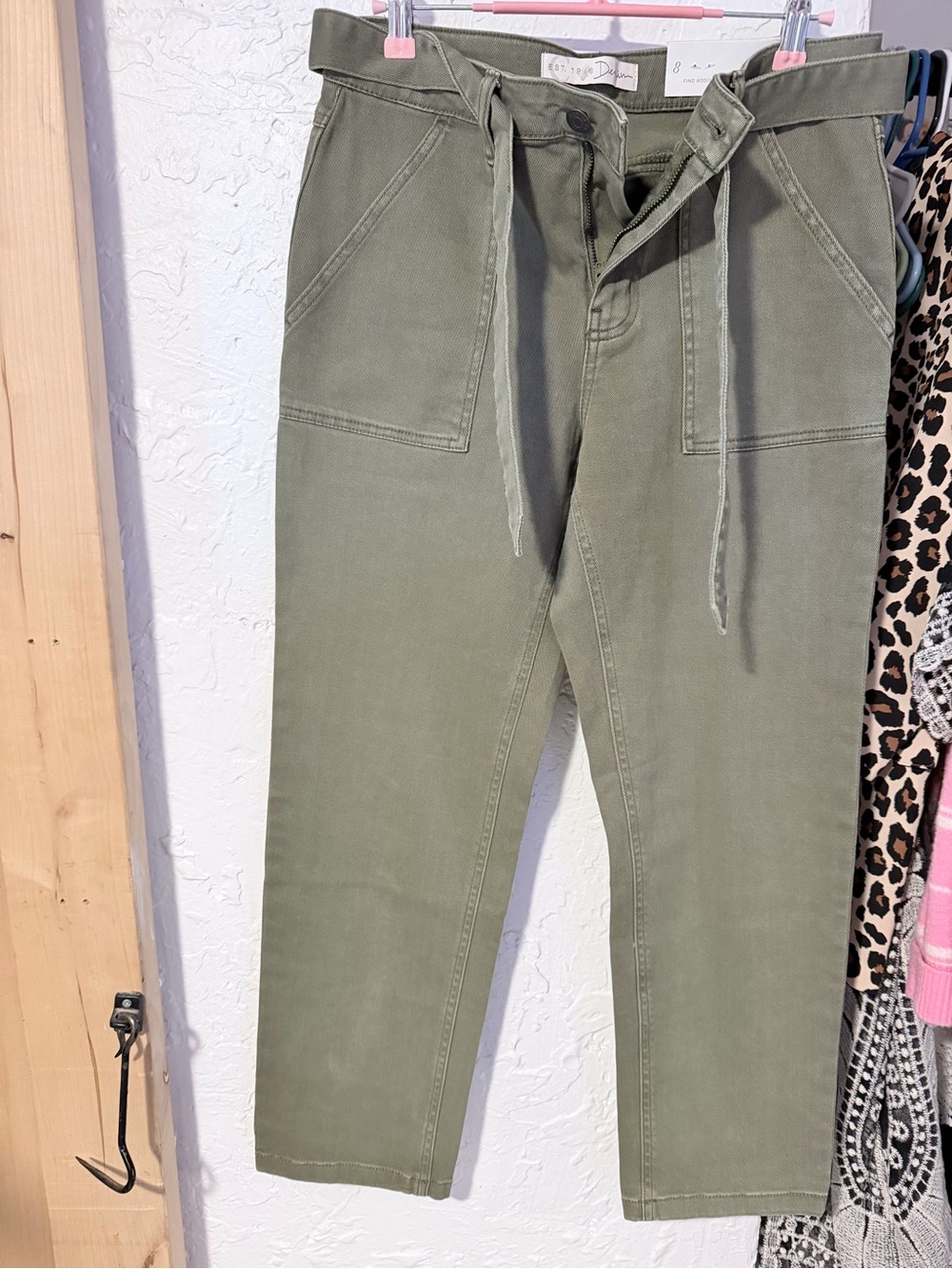 Cato Olive Green Tie-Waist Cargo Pants